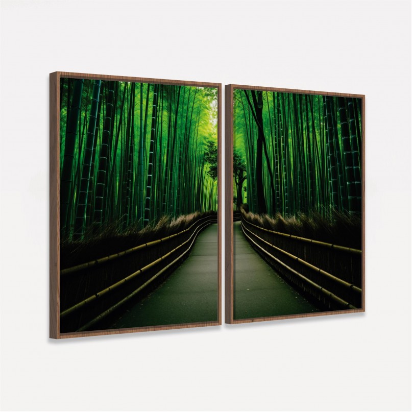 Quadro Duo Floresta de Bambu - Kyoto Japão