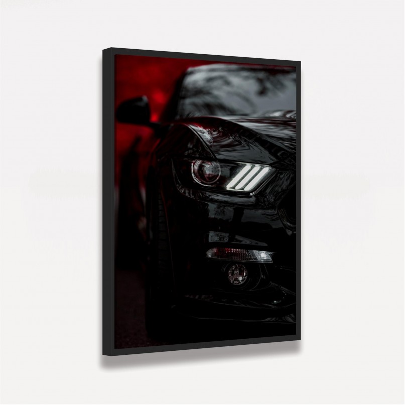 Quadro Decorativo Carro Ford Mustang Black