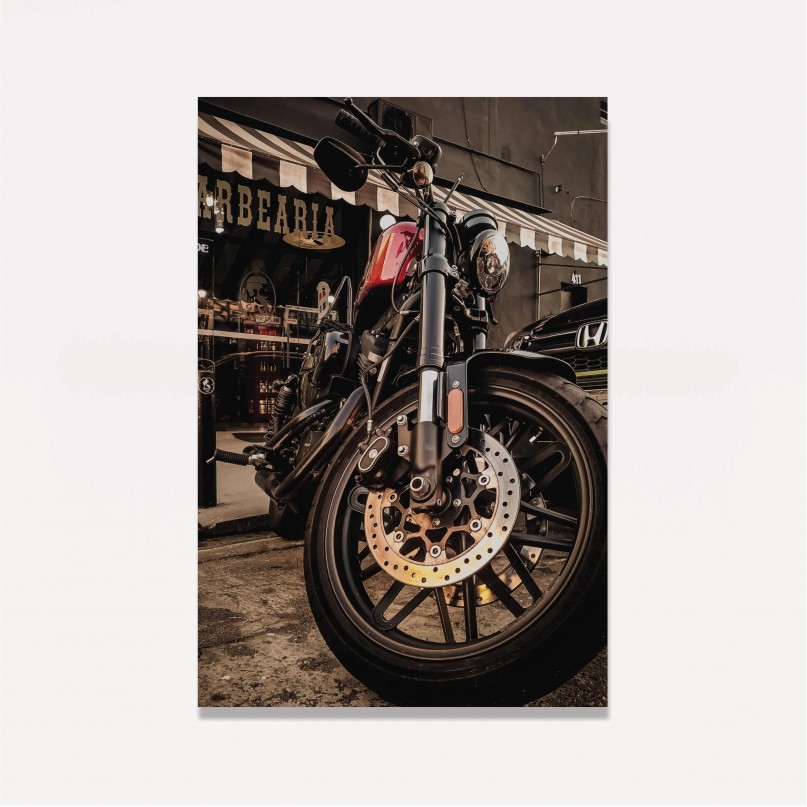 Quadro Moto Clássica Harley Davidson