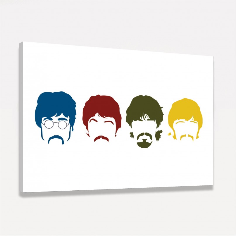 Quadro Ilustração Rosto The Beatles 