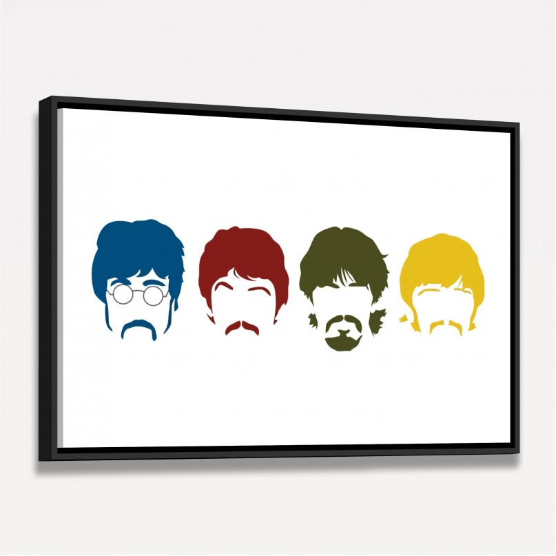 Quadro Ilustração Rosto The Beatles 