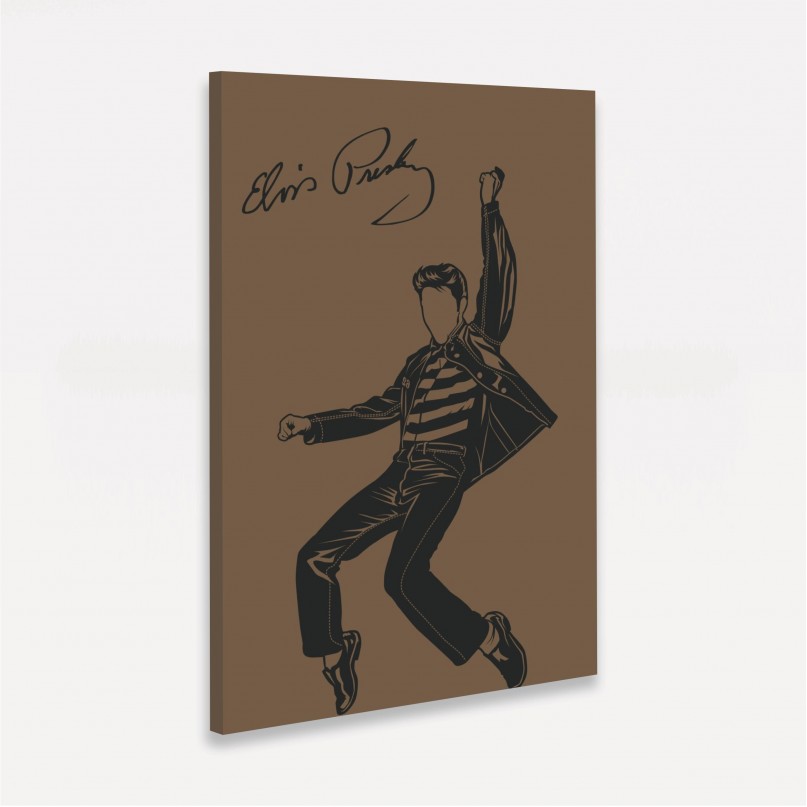 Quadro Ilustração Elvis Presley Autografo