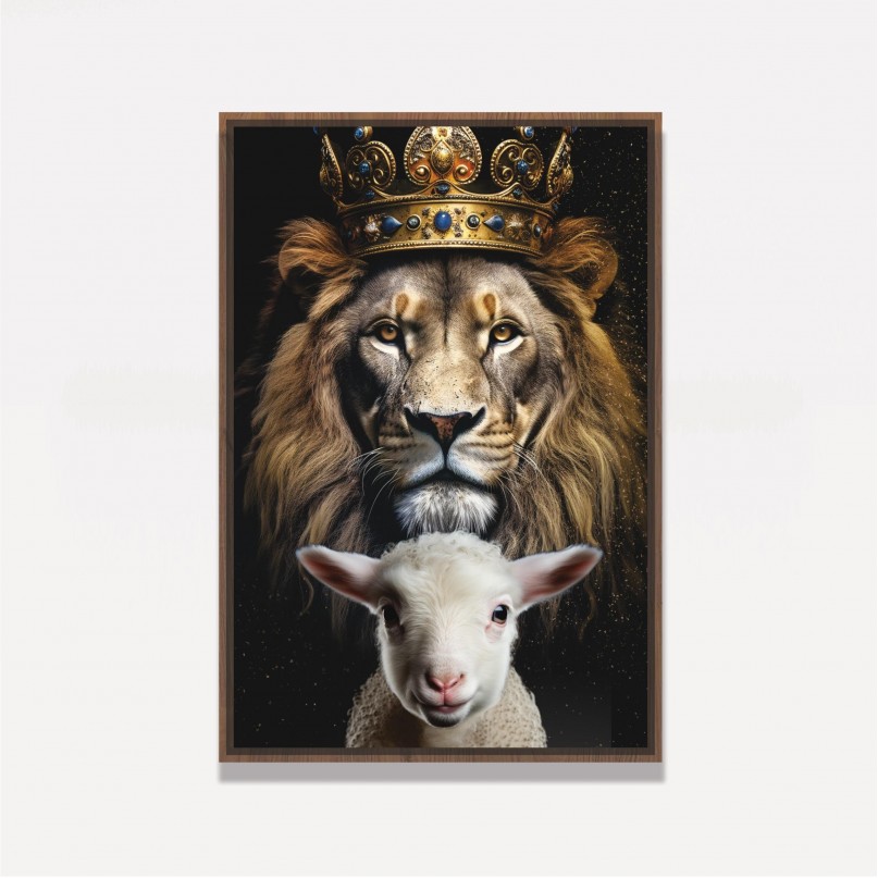 Quadro Rei Leão e Cordeiro