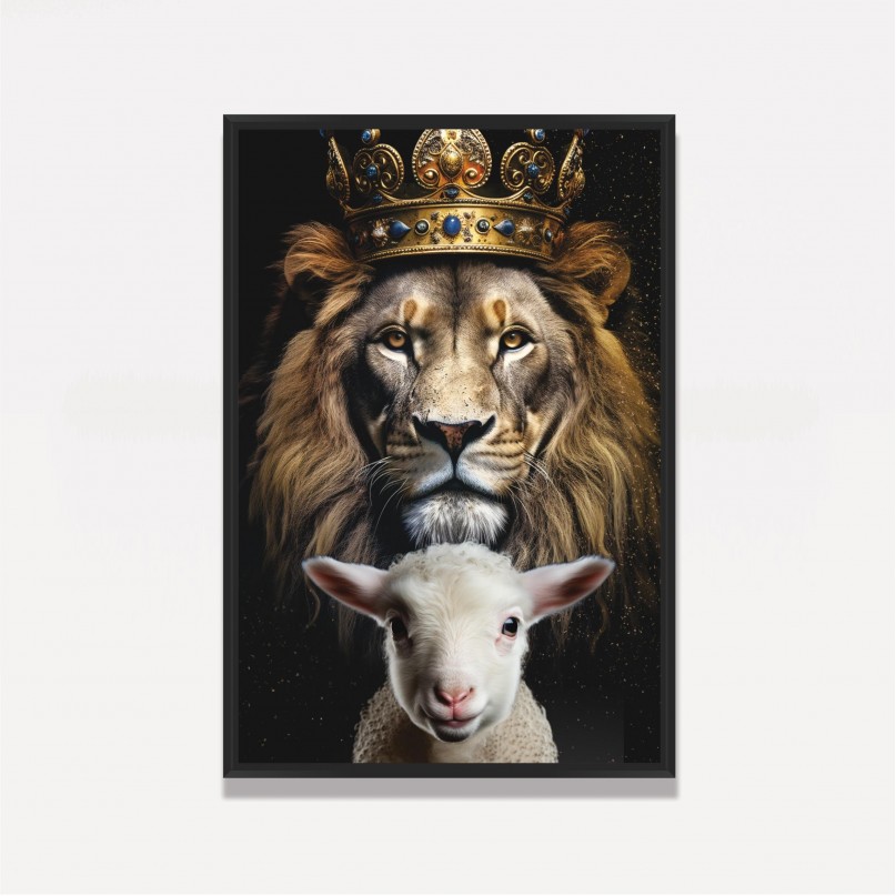 Quadro Rei Leão e Cordeiro