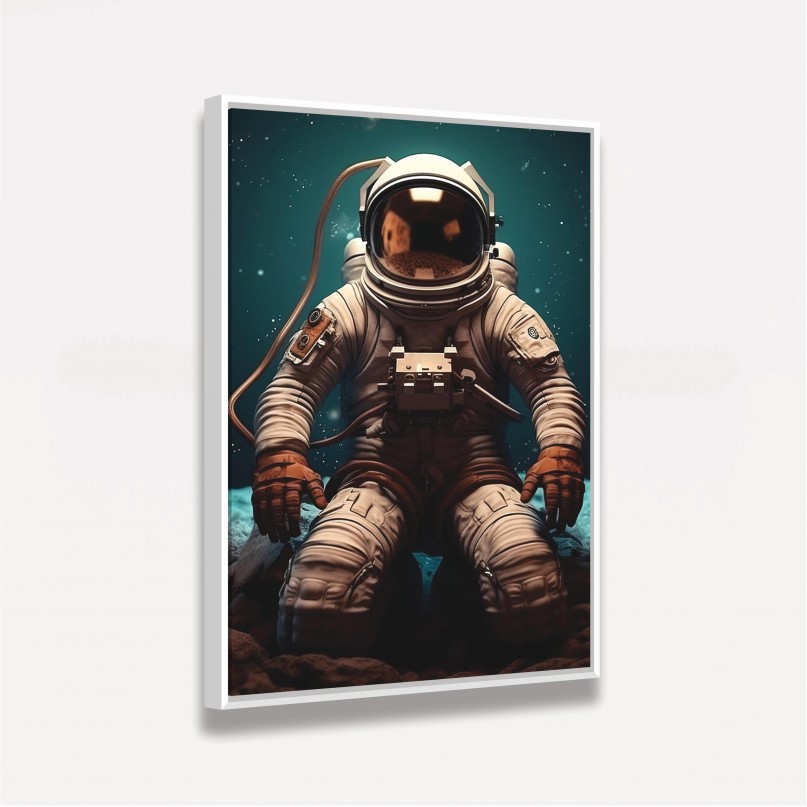 Quadro Astronauta Sentado na Lua