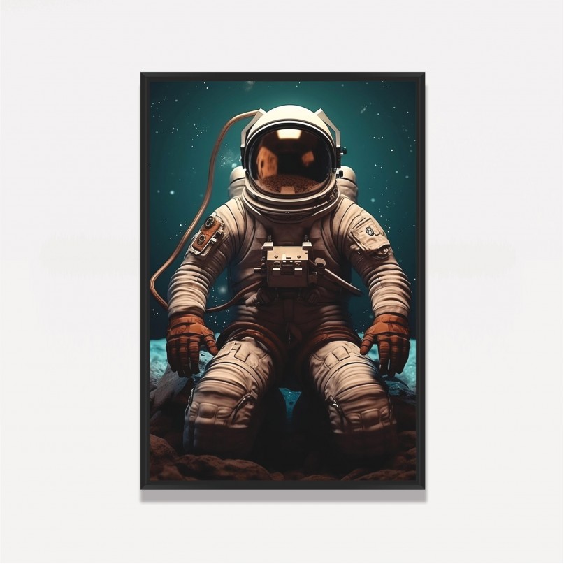 Quadro Astronauta Sentado na Lua