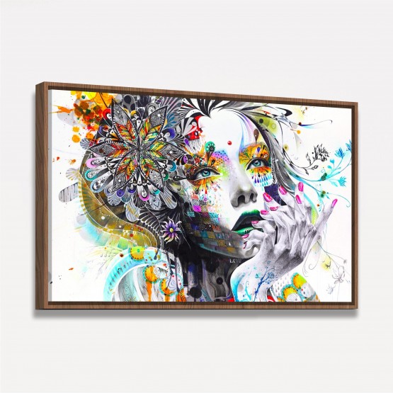 Quadro Mulher Abstrata Artístico - Colorful
