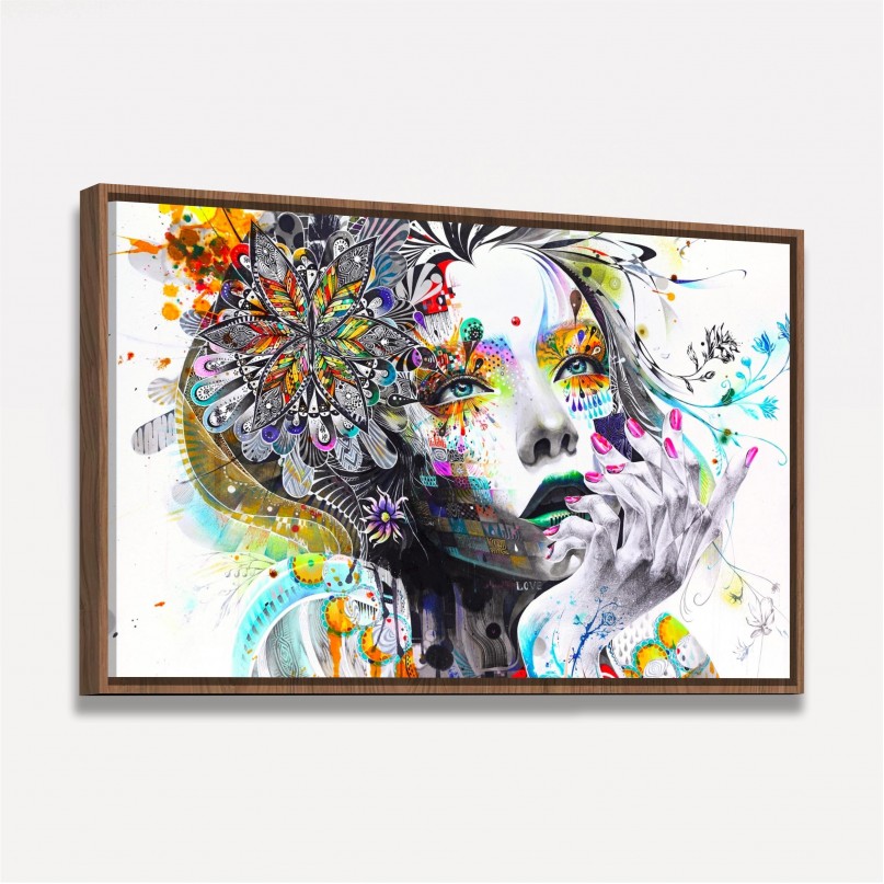 Quadro Mulher Abstrata Artístico - Colorful