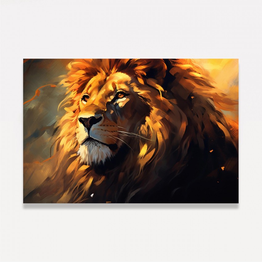 Quadro Leão Majestoso Artístico