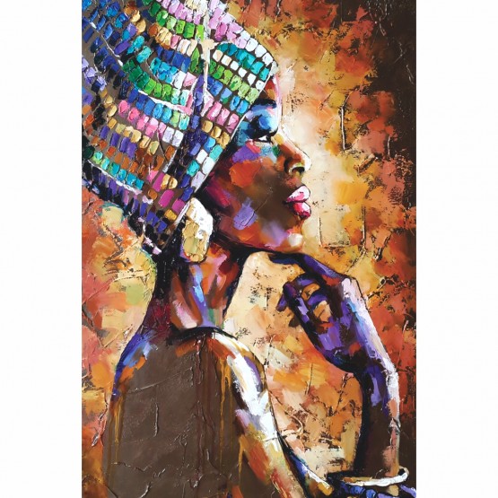 Quadro Mulher Negra Artístico decorativo Arte Abstrata 
