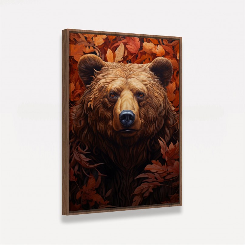 Quadro Retrato Urso Flor de Maple