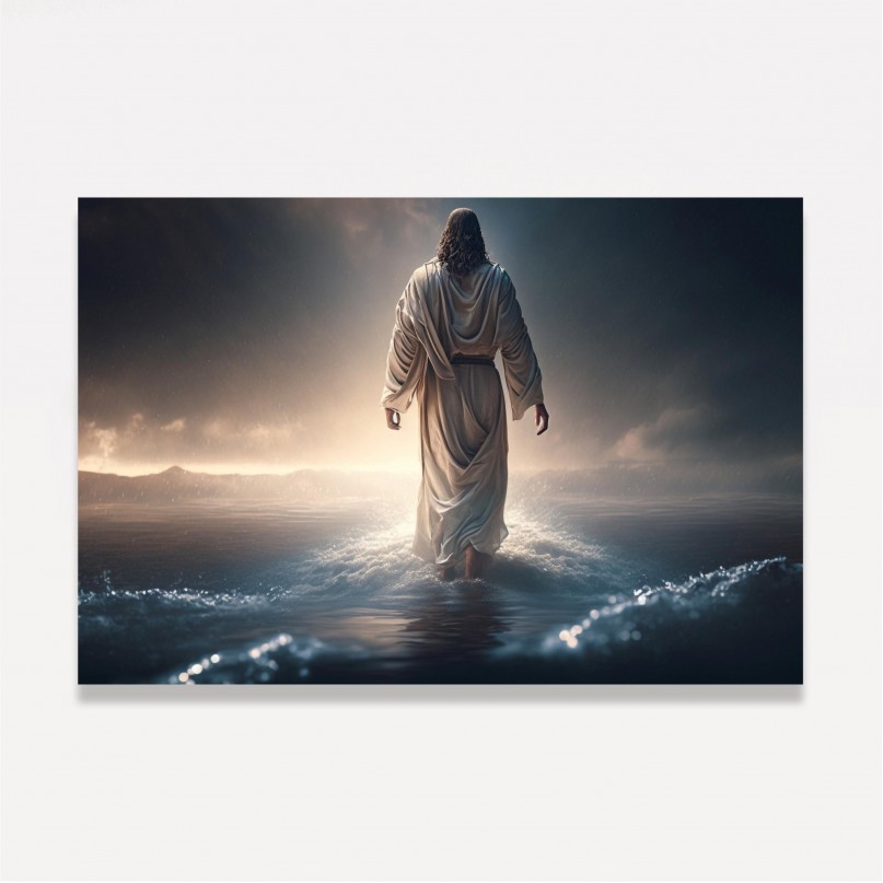 Quadro Jesus Caminhando Sobe as Águas