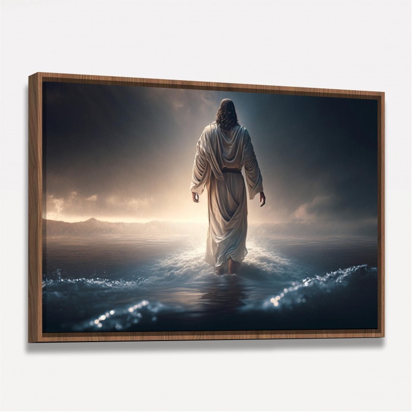 Quadro Jesus Caminhando Sobe as Águas