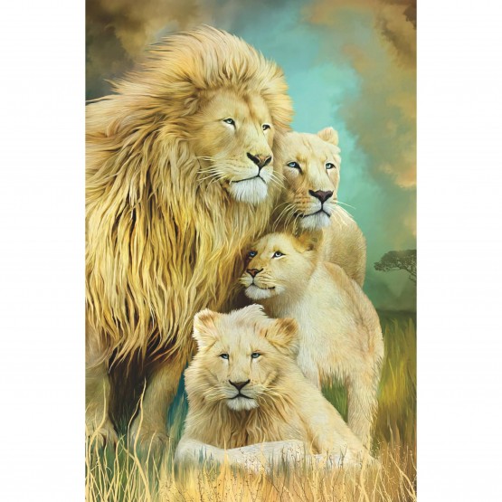 Quadro Decorativo Família de Leões Artístico