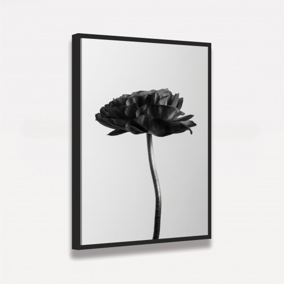 Quadro Flor em Arte Preto e Branca - Black Flower