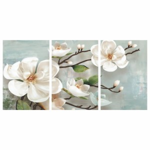 Quadro Decorativo Flores Brancas Abstrato