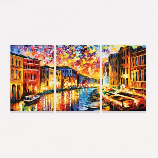 Quadro Canal de Veneza Abstrato em Arte Moderno