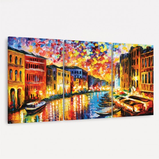 Quadro Canal de Veneza Abstrato em Arte Moderno