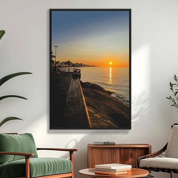 Quadro Paisagem Nascer do Sol - Mirante do Leblon Rio da Janeiro