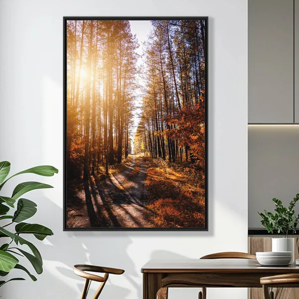 Quadro Paisagem Corredor de Árvores Ao Entardecer - Tree Trail