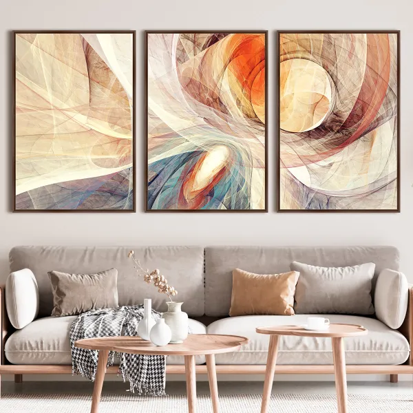 Quadro decorativo Abstrato Yin Yang Curvas Digital