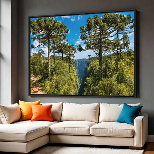 Quadro Paisagem Árvores de Araucárias