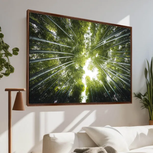 Quadro Floresta de Bambus Folhas Verde