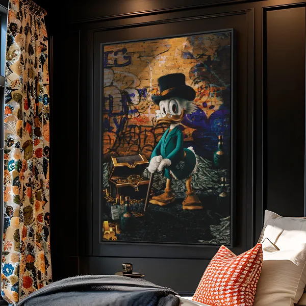 Quadro Decorativo Tio Patinhas Milionário Gold business