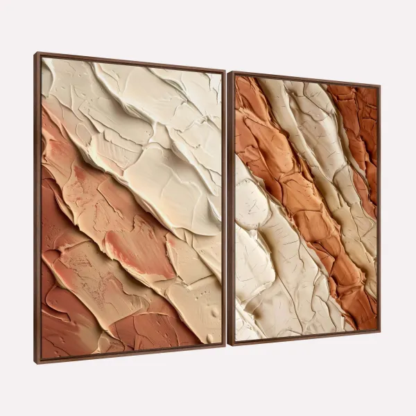 Quadro Abstrato Moderno Terracota Relevo da Terra