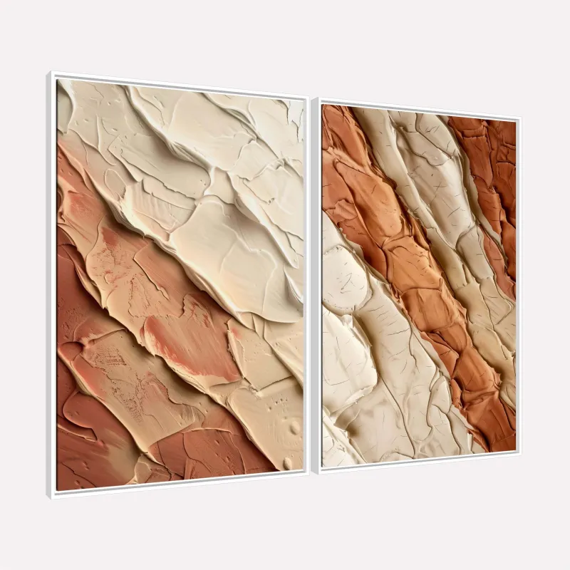 Quadro Abstrato Moderno Terracota Relevo da Terra