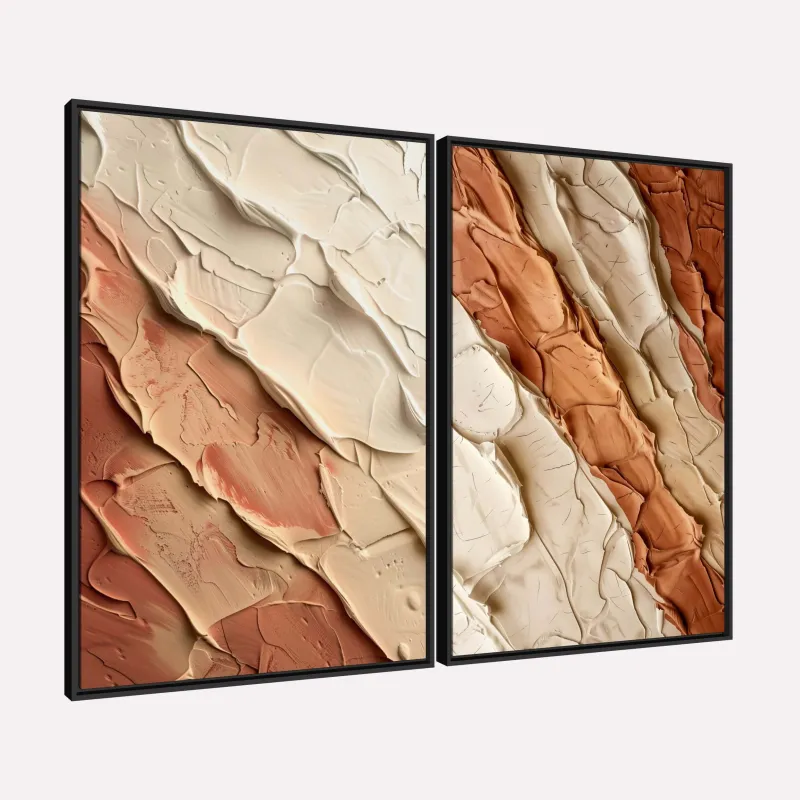 Quadro Abstrato Moderno Terracota Relevo da Terra
