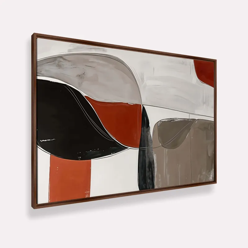 Quadro Formas Abstratas Harmonia de Cores Neutras e Terrosas