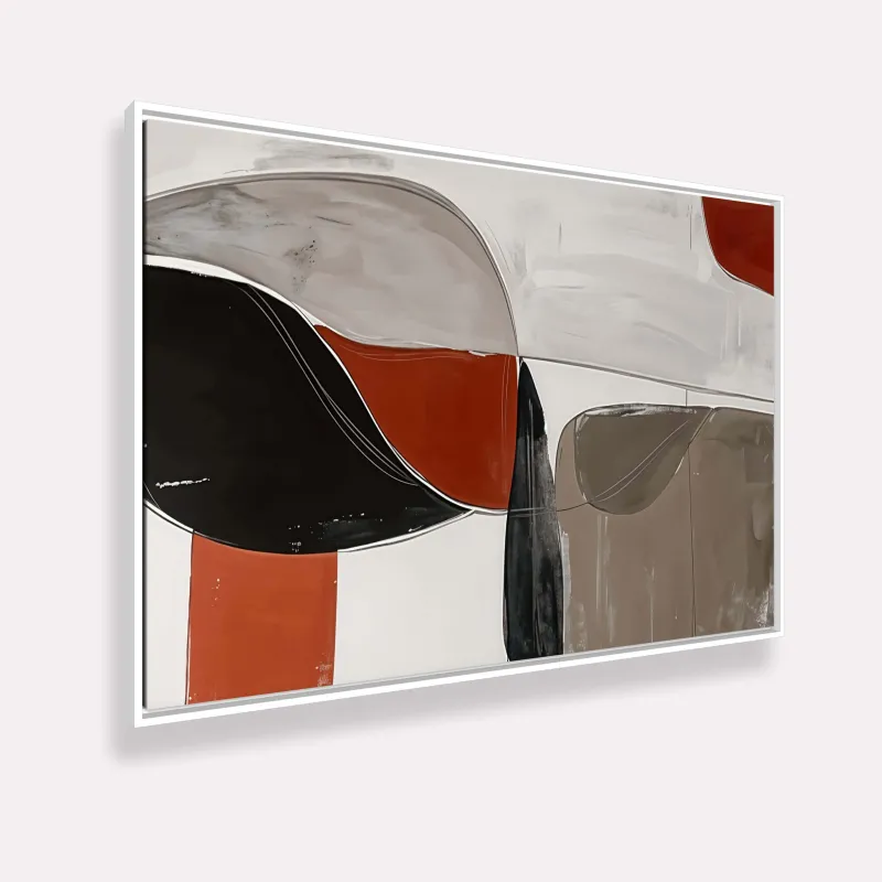 Quadro Formas Abstratas Harmonia de Cores Neutras e Terrosas