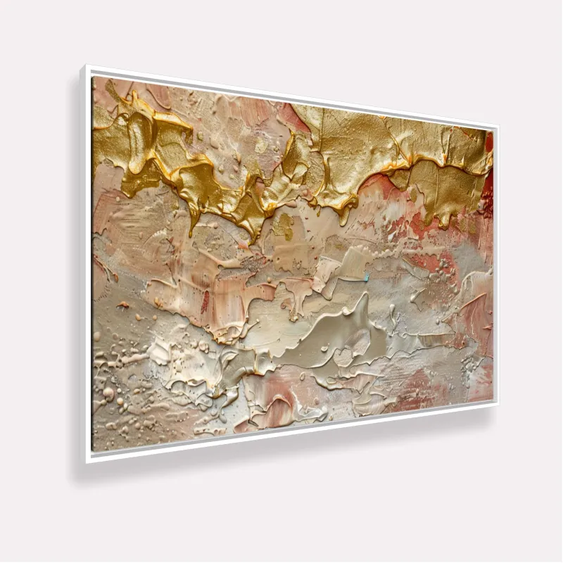Quadro Texturas Abstratas Preciosas Cores Douradas e Cálidas