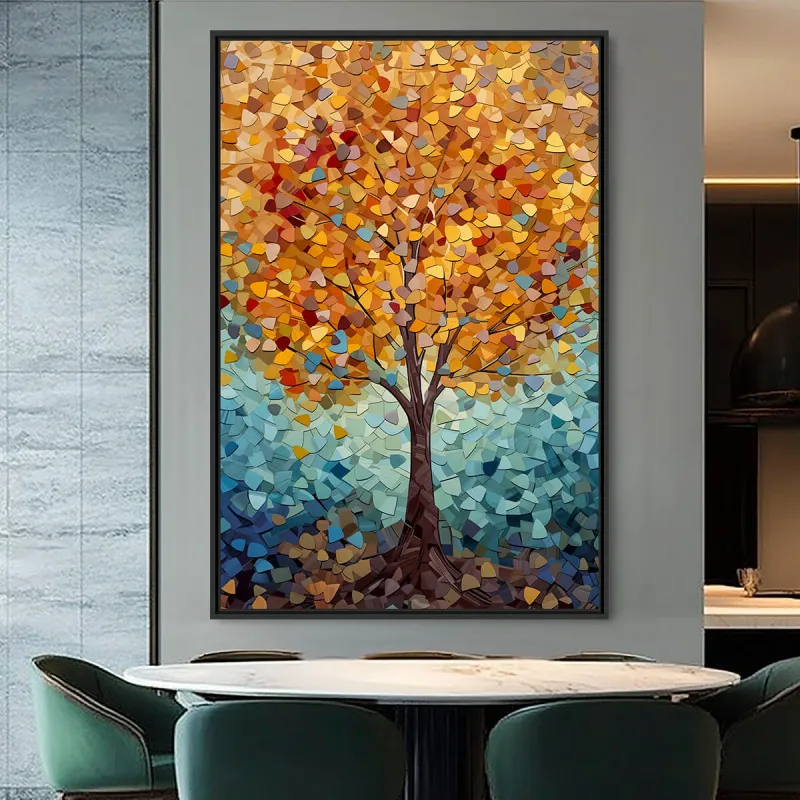 Quadro Árvore dos Sonhos Abstrato em Mosaico Colorido