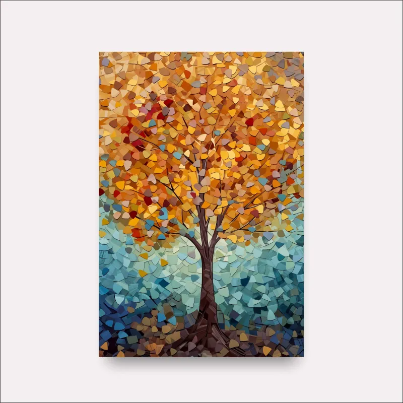 Quadro Árvore dos Sonhos Abstrato em Mosaico Colorido