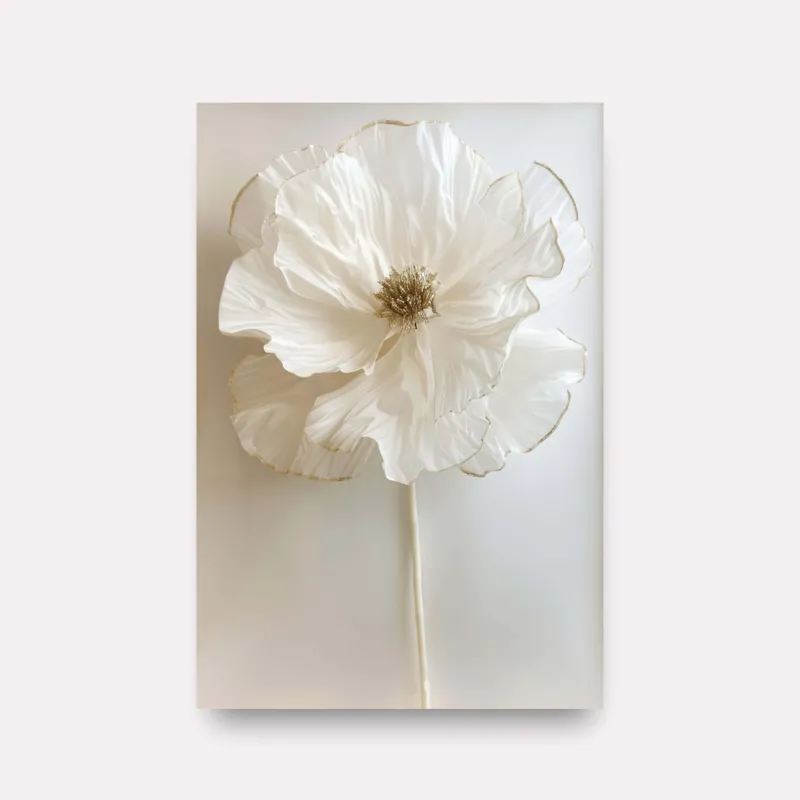 Quadro Flor Pureza Branca Elegância Minimalista