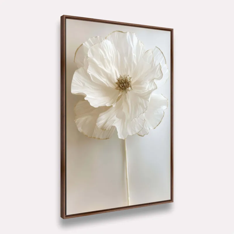 Quadro Flor Pureza Branca Elegância Minimalista