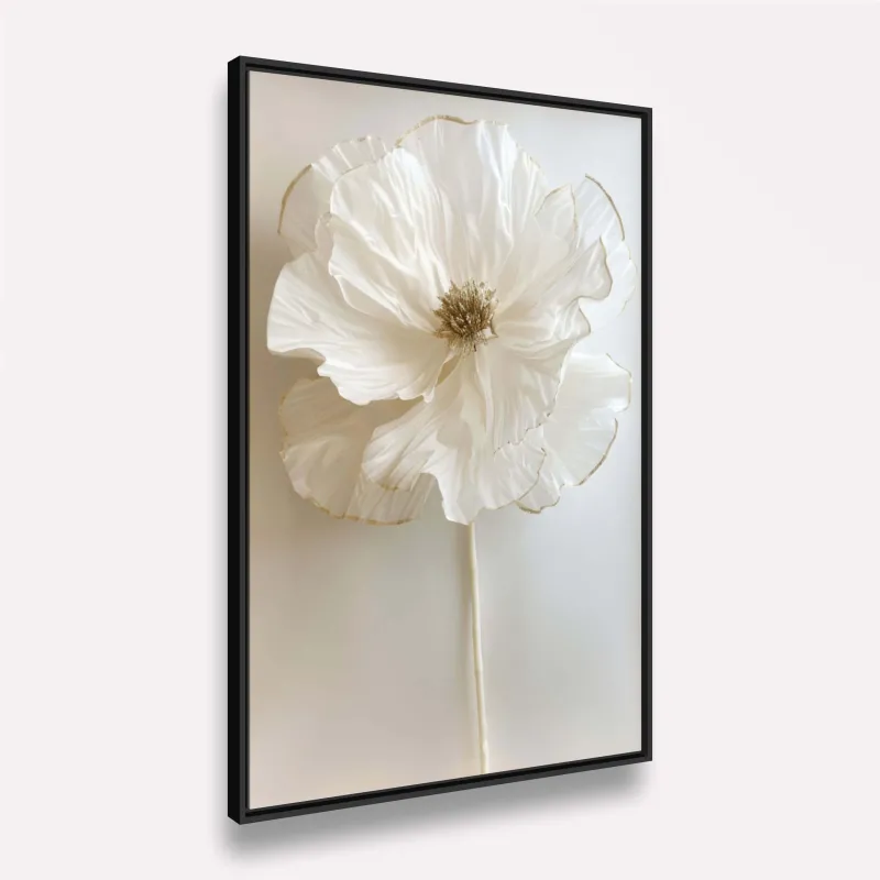 Quadro Flor Pureza Branca Elegância Minimalista