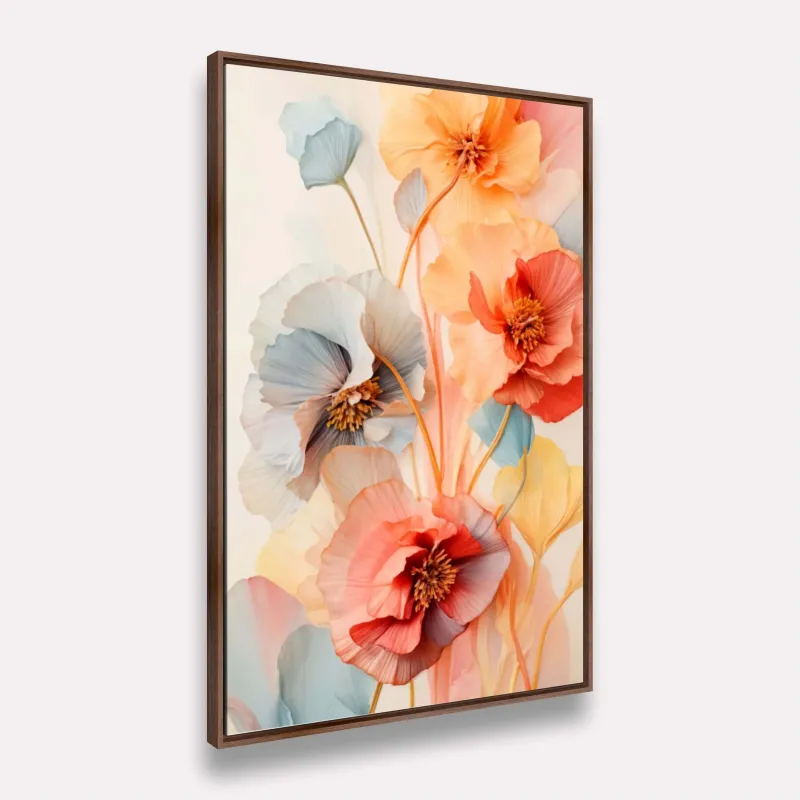 Quadro Ramo Floral Colorido Pintura Artístico