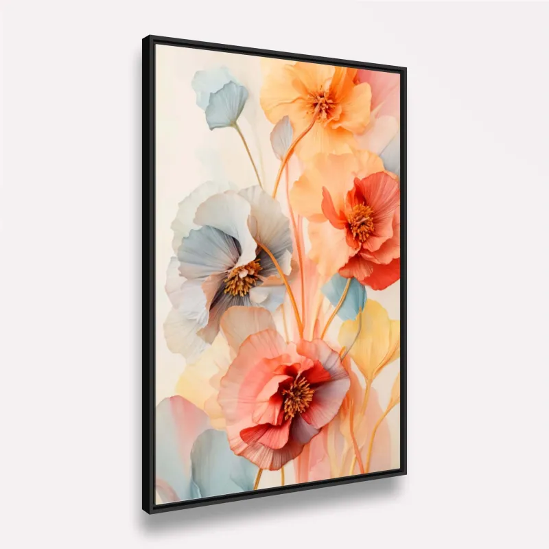 Quadro Ramo Floral Colorido Pintura Artístico