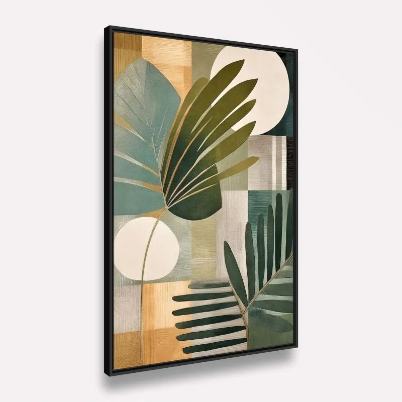 Quadro Folhagem Plantas Aquarela Moderna Cores Suaves