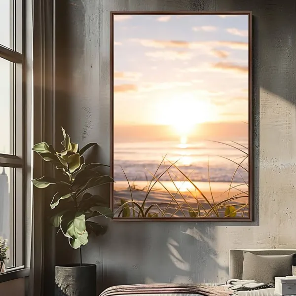 Quadro Linda Paisagem Luz do Sol no Horizonte