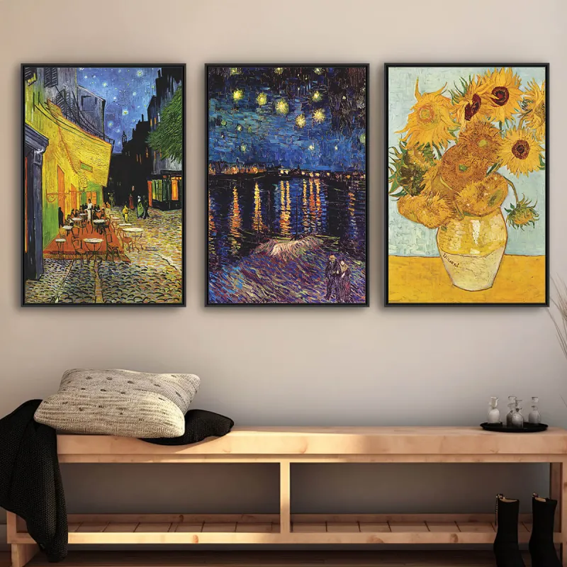 Quadro decorativo Trio de Van Gogh