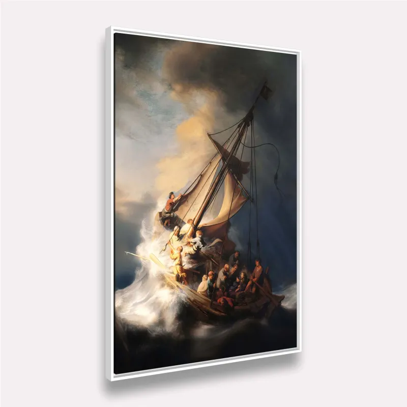 Quadro A Tempestade no Mar da Galileia de Rembrandt Van Rijn Releitura
