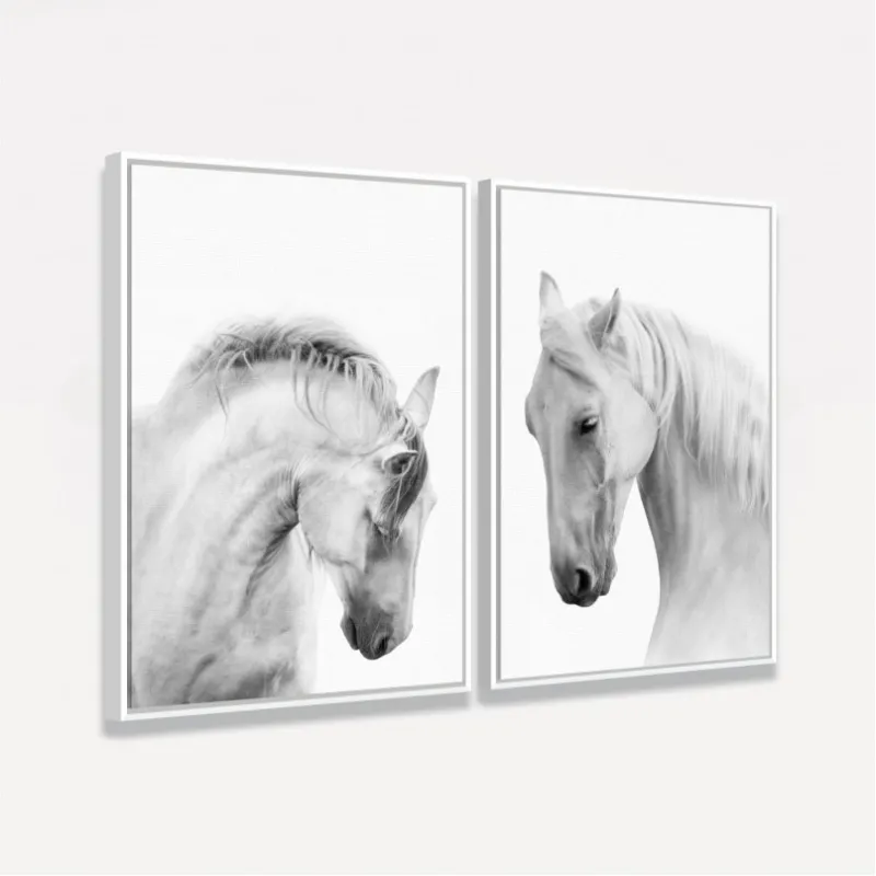 Quadro Cavalos Brancos Duo decorativo