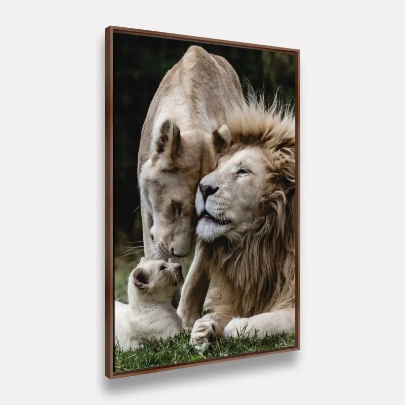 Quadro Leão Família Unida em Arte
