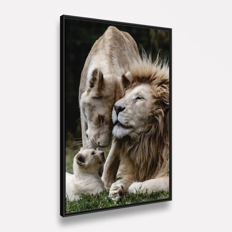 Quadro Leão Família Unida em Arte