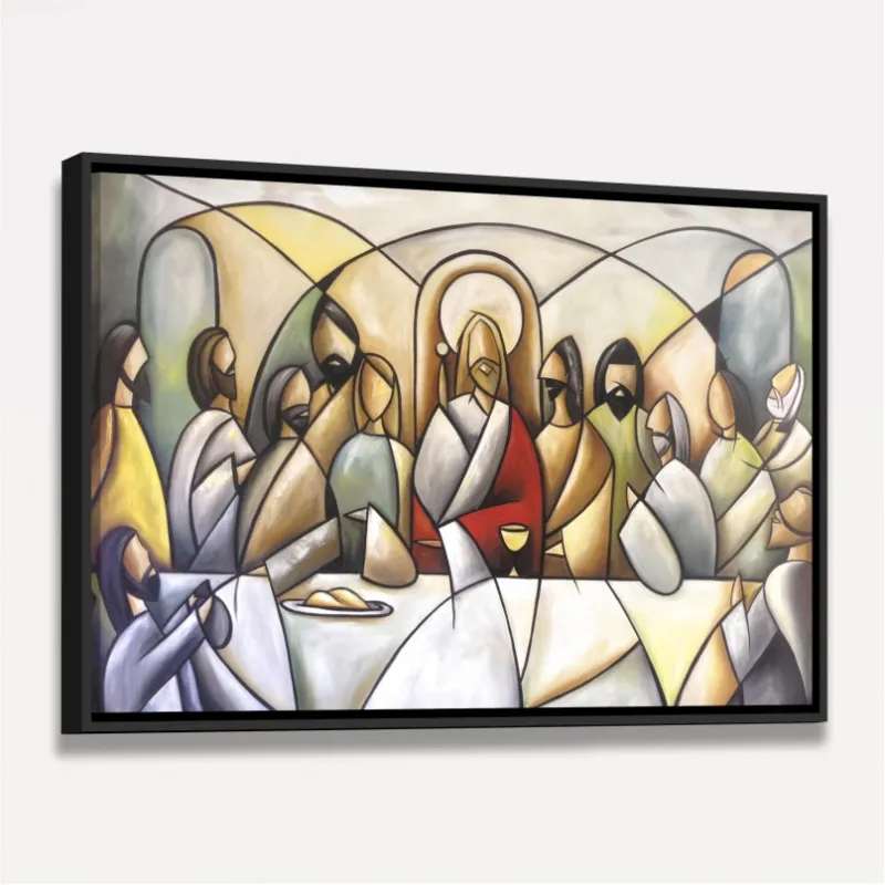 Quadro Santa Ceia Arte Moderna Mosaico