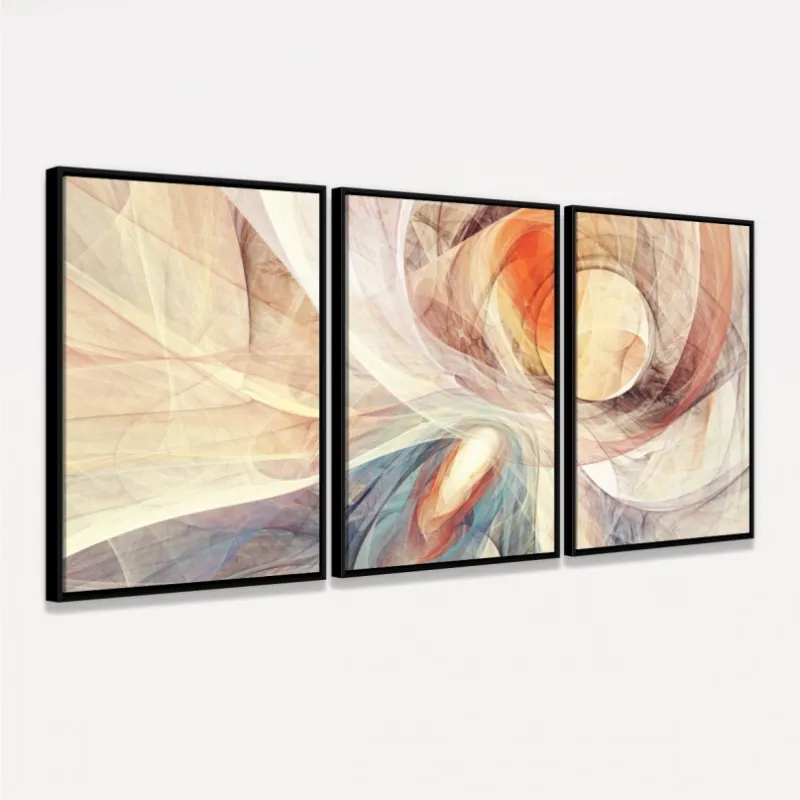 Quadro decorativo Abstrato Yin Yang Curvas Digital